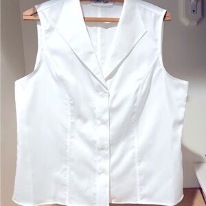 Calvin Klein women’s white cotton sleeveless blouse